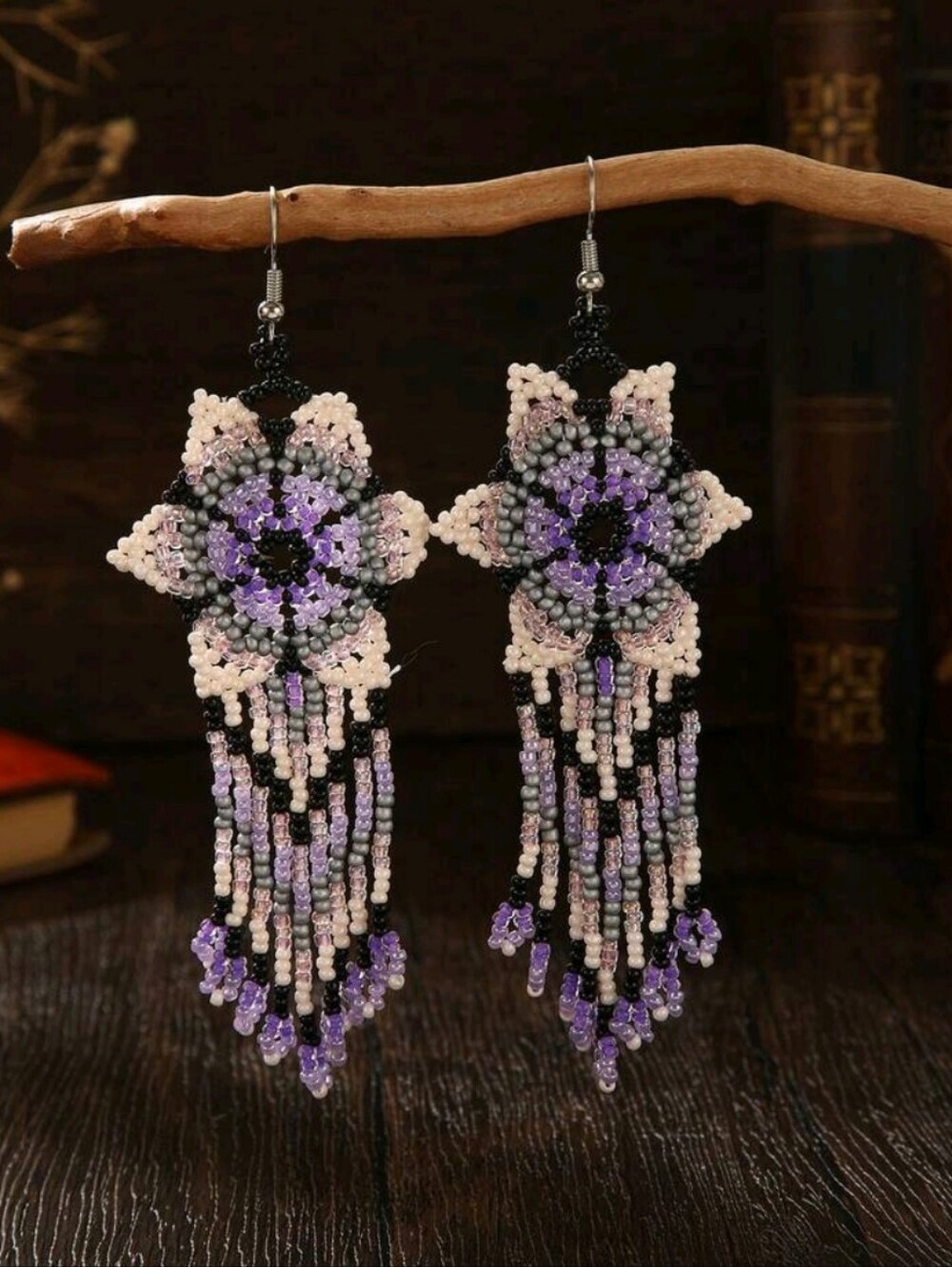 Handmade Beaded Flower Earrings
